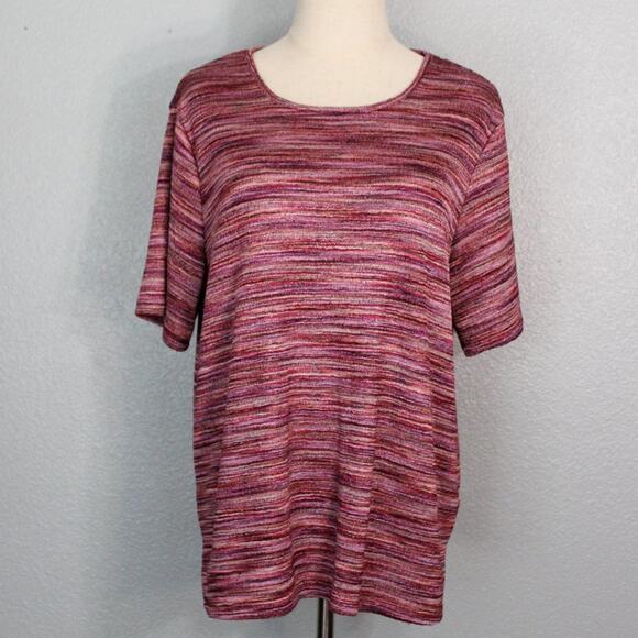 Allison Daley II Pink and Purple Heathered Blouse Size 2X - Picture 3 of 10
